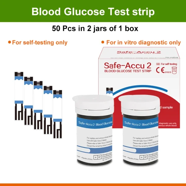 Sinocare Safe Accu2 50/100/200pcs blood glucose test strips with 50/100/200pcs Lancets Needles Blood Sugar Detection Glucose - Image 3