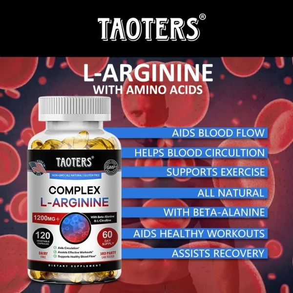 L-Arginine Nitric Oxide Supplement Helps Build Muscle and Supports Blood Flow, Circulation, Nutrient Delivery and Pumping - Image 3