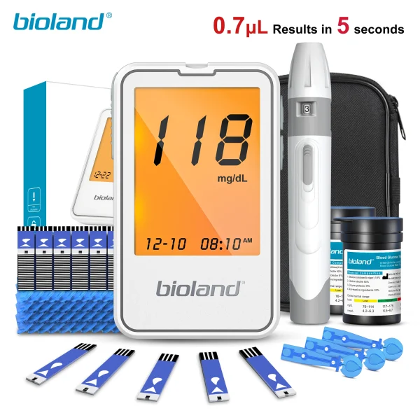 bioland Blood Glucose Meter G-425-2 test strips replacement Glucometer Diabetes Medical Lancets digital glucometer complete suit