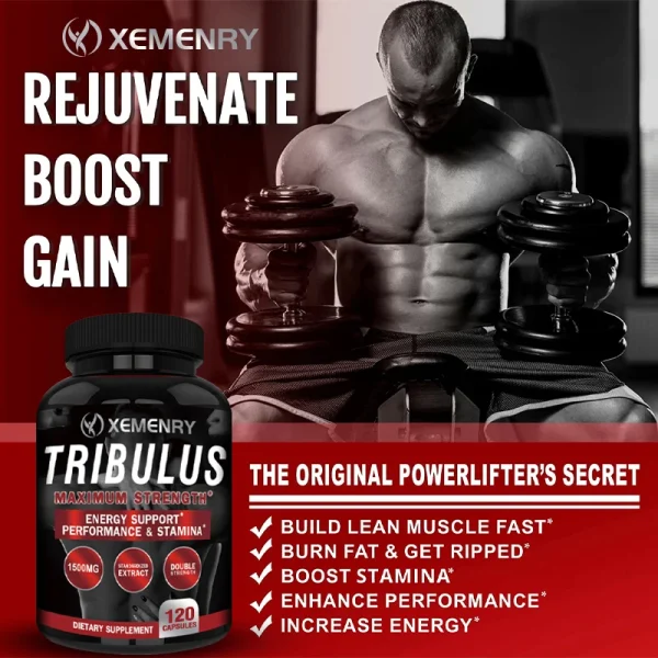 Tribulus Capsules - Lose Excess Fat, Improve Performance, Muscle Building Workout Supplement - Image 4