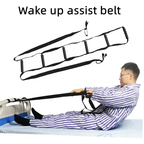 Elderly Get Up Aid Disabled Get Up Assist Belt Bed Ladder Assist Strap Pull Up Sit Up Wake Up Rope Ladder with 6 Handrails