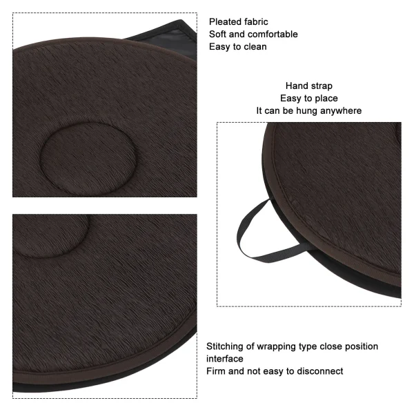 Black Swivel Seat Cushion Double Layer Washable 360 Degree Rotating Seat Cushion Elderly Patients Disabled Pads Health Care - Image 4