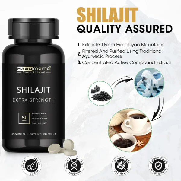 Male Enhancing Supplement with Natural shilajit, Strength and Endurance, Boost Performance, Supports Reproductive Health