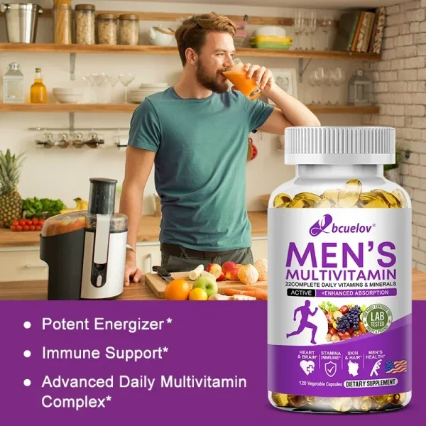 Men's Daily Multivitamin - 22 Vitamins & Minerals, Dietary Supplement for Immunity, Energy, Digestion, Skin, and Overall Health - Image 4