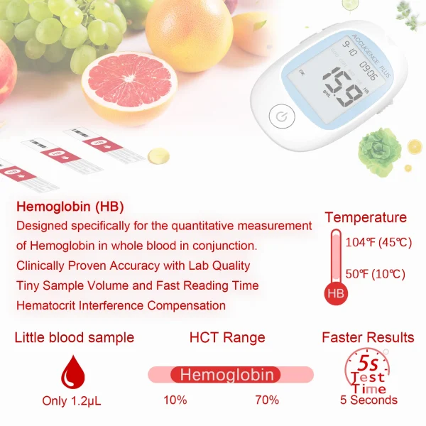 4 in 1 Multifunction Monitor Hemoglobin Blood Ketone Glucose Uric Acid Meter Test Strip HB Anemia Test Blood Sugar Diabetes Gout - Image 5