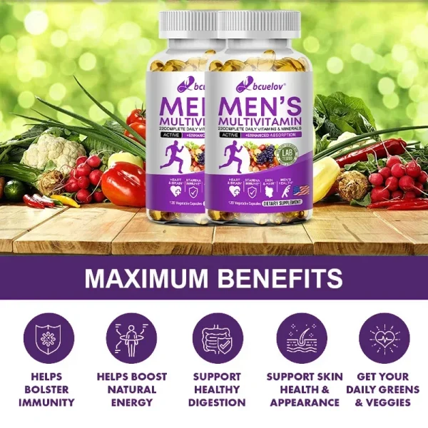 Men's Daily Multivitamin - 22 Vitamins & Minerals, Dietary Supplement for Immunity, Energy, Digestion, Skin, and Overall Health - Image 3