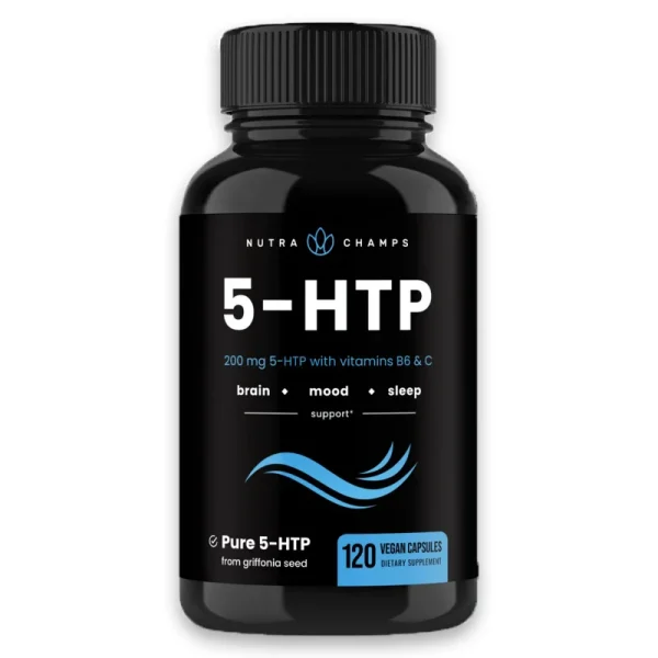 5-HTP Supplement with 200 Mg of Serotonin with Vitamins B6 and C | Supports Stress Relief, Brain Health, Mood, Sleep