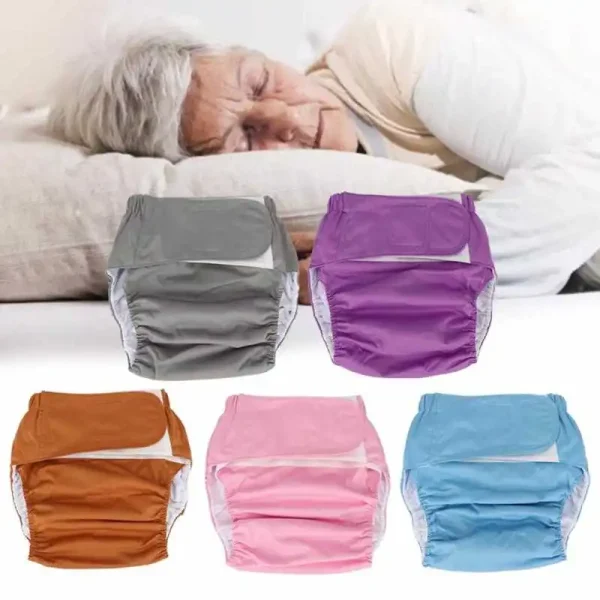 Waterproof Diapers Washable Reusable Adult Elderly Cloth Diapers Panties Pocket Nappies for Elderly Disabled - Image 2